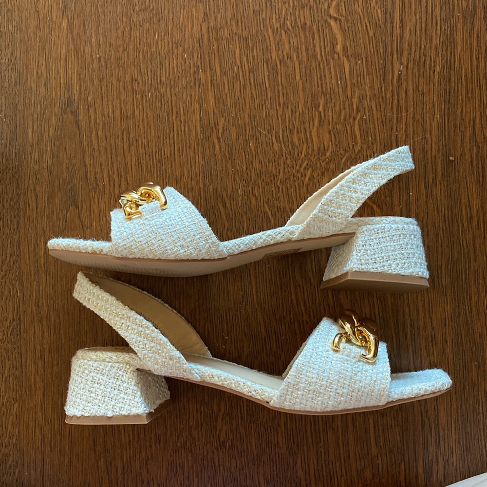 MOTF White Gold Chain Tweed Sandals - Picture 6 of 6